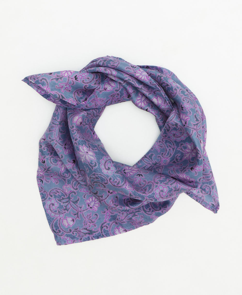 vintage silk scarf handmade from upcycled saris in India by women artisans