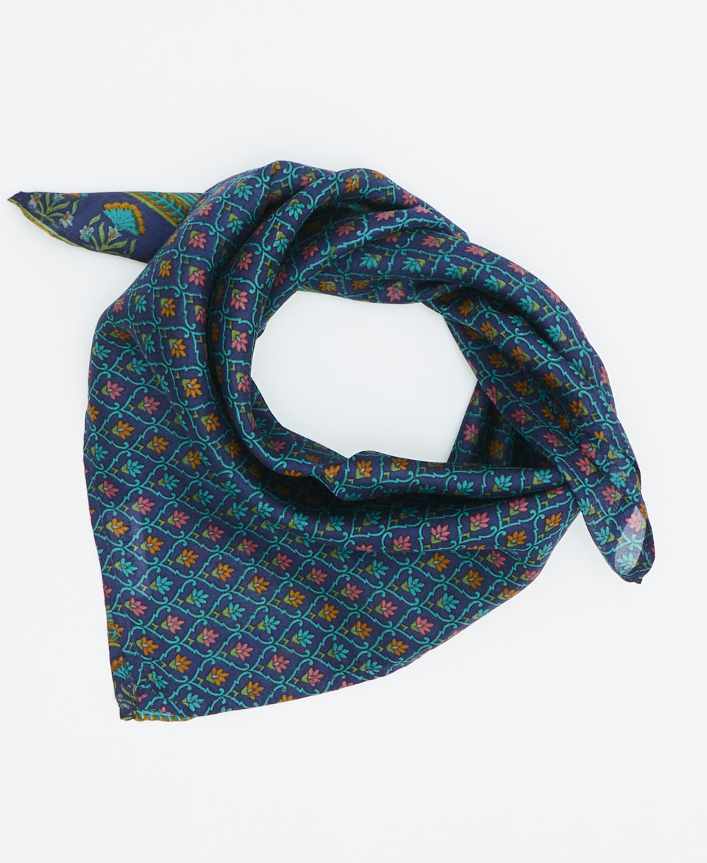 vintage silk scarf handmade from upcycled saris in India by women artisans