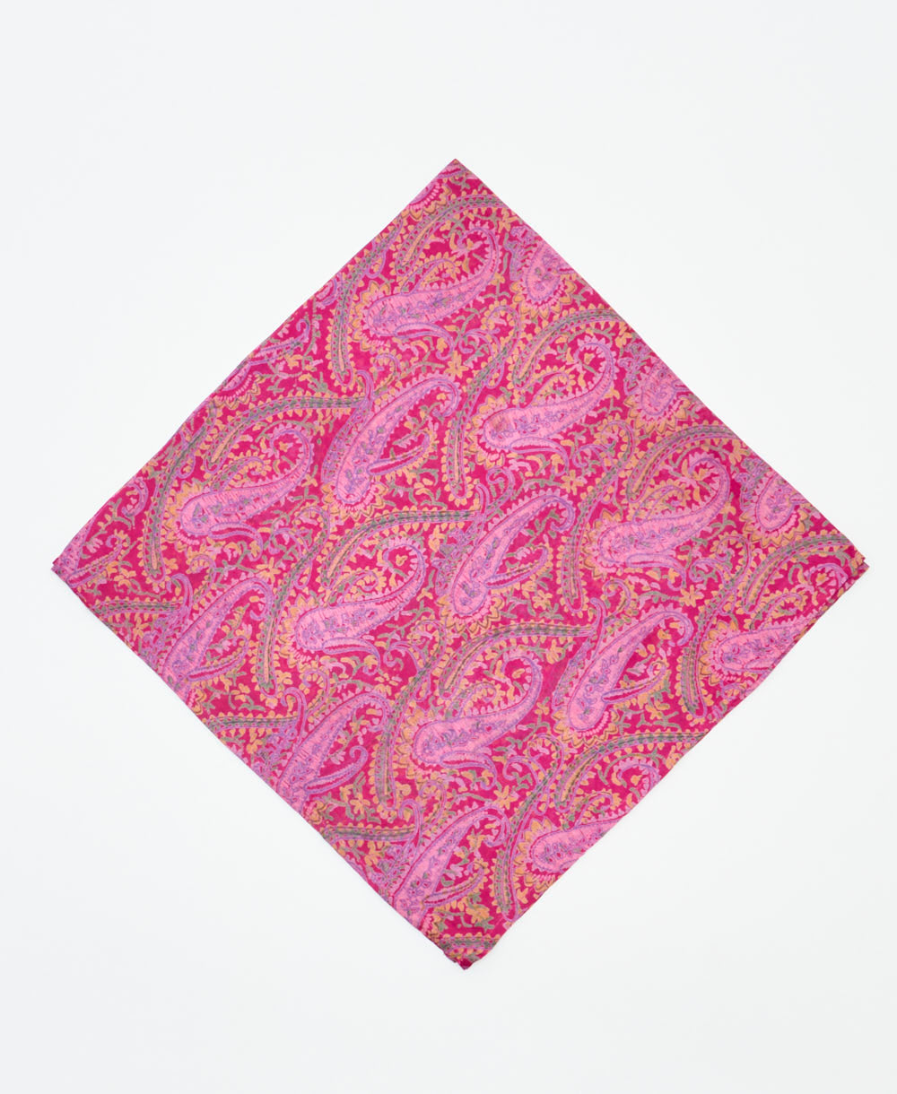 vintage silk bandana created using sustainably sourced saris