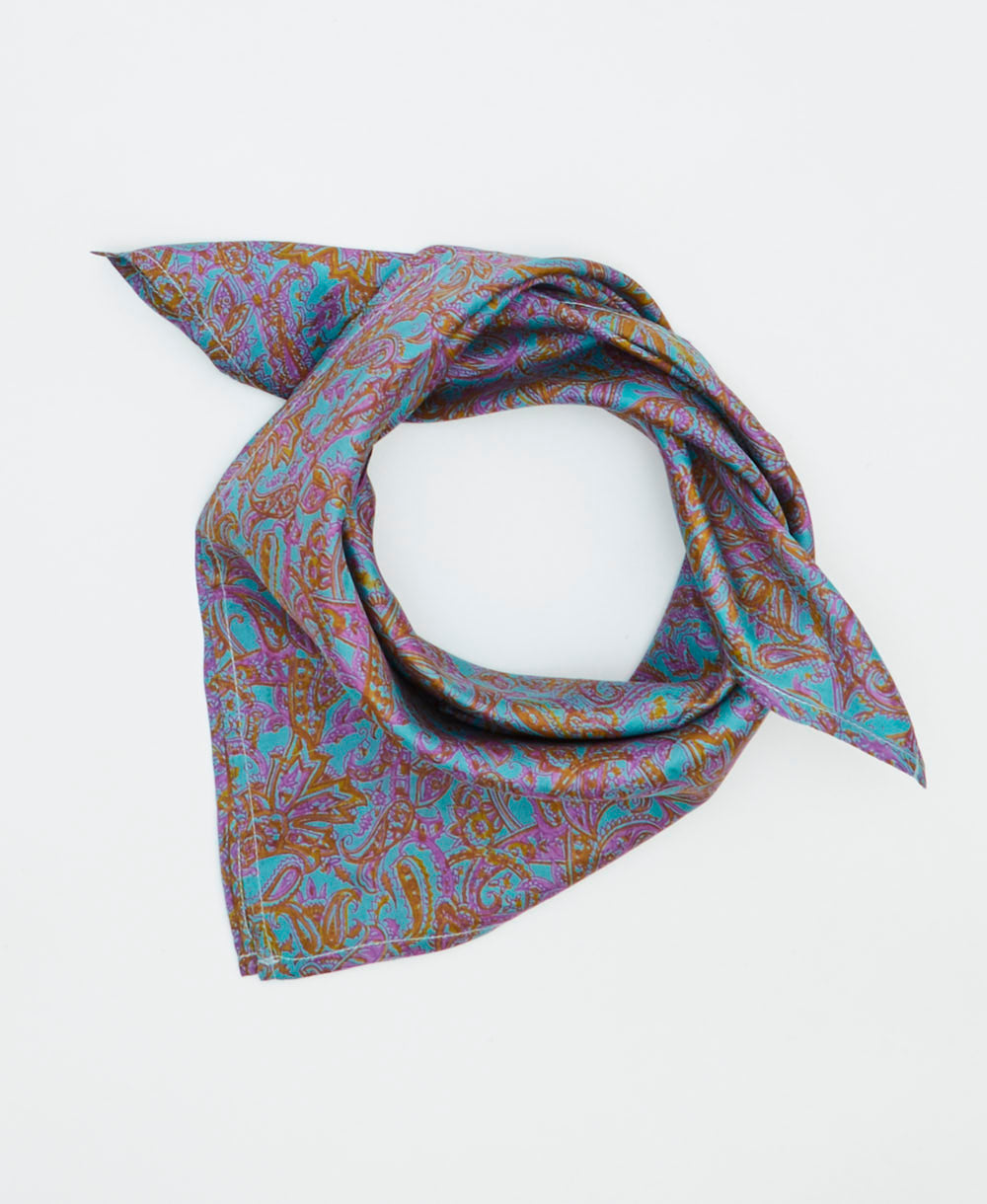 vintage silk scarf handmade from upcycled saris in India by women artisans