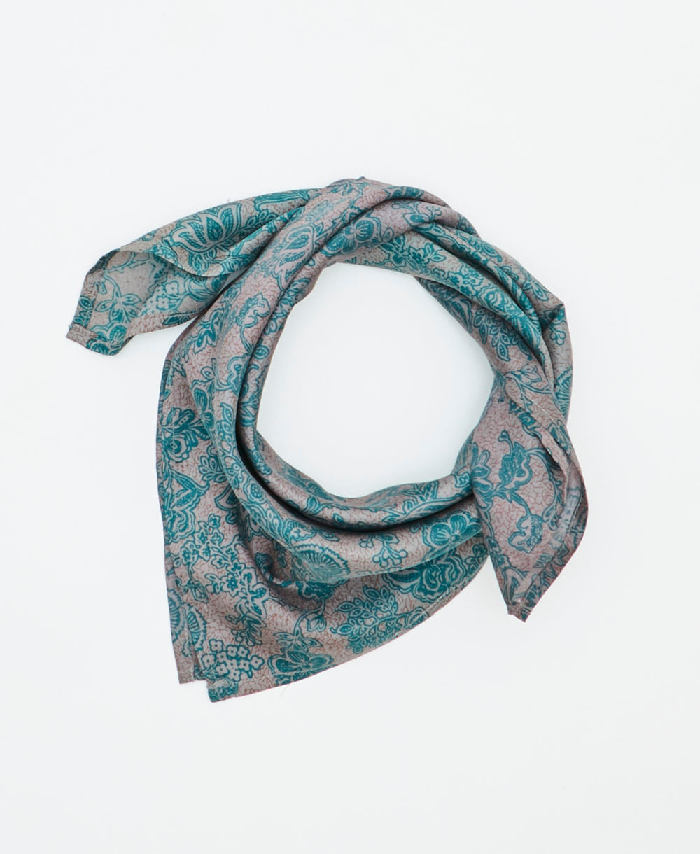 vintage silk scarf handmade from upcycled saris in India by women artisans
