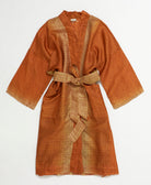 silk robe ethically made using upcycled
vintage silk saris