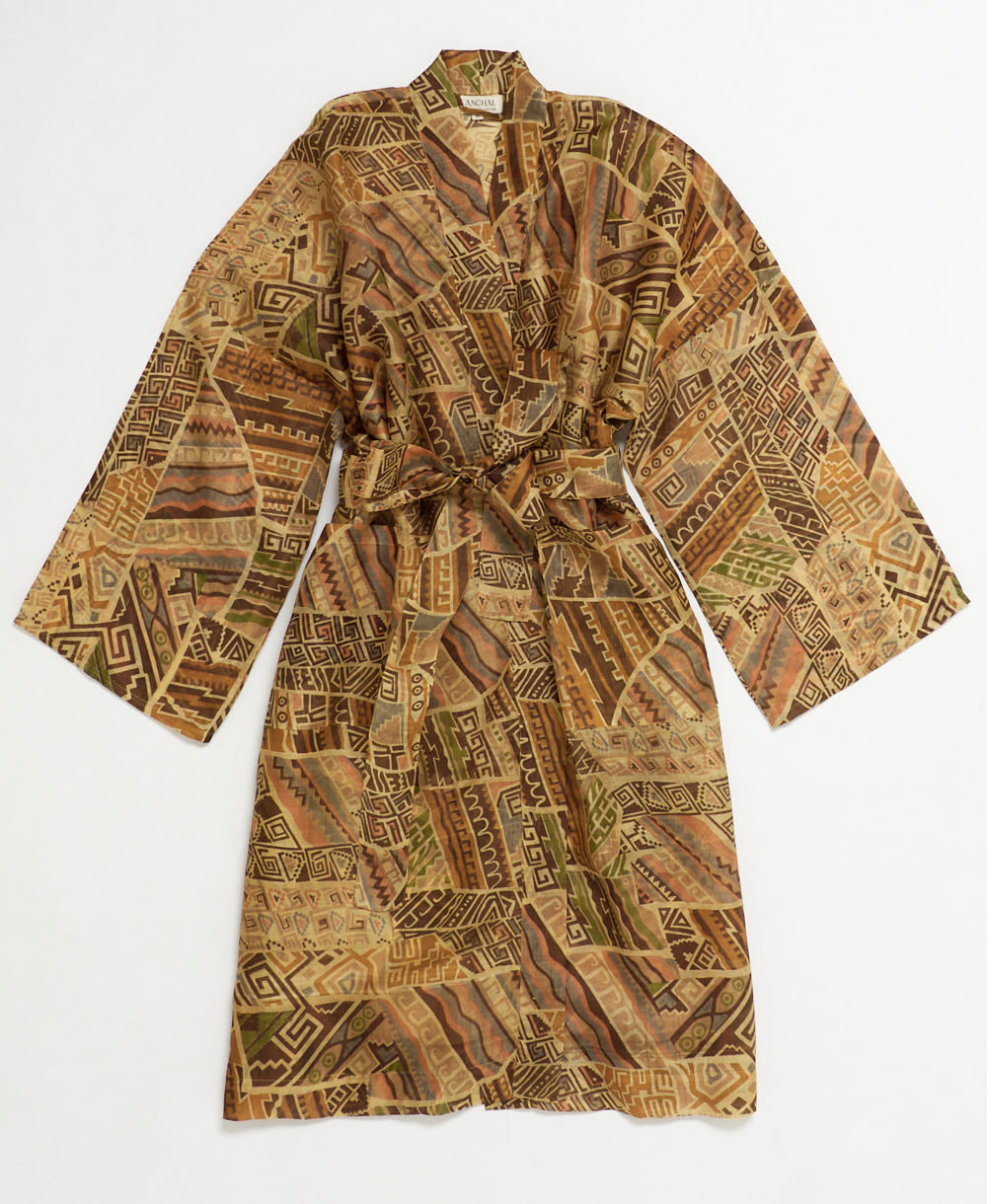 silk robe ethically made using upcycled
vintage silk saris