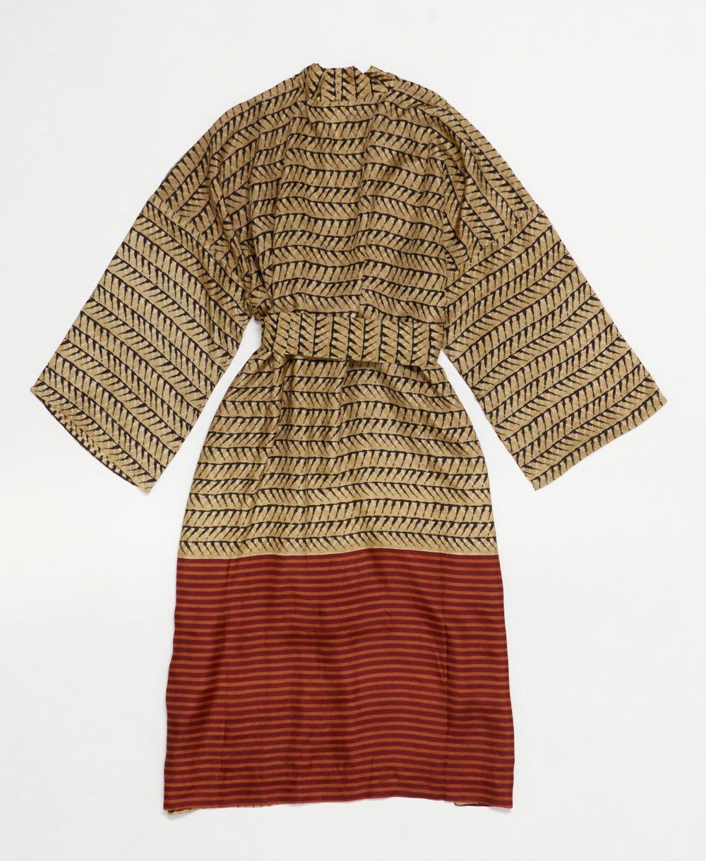 Artisan-made one-of-a-kind vintage silk robe