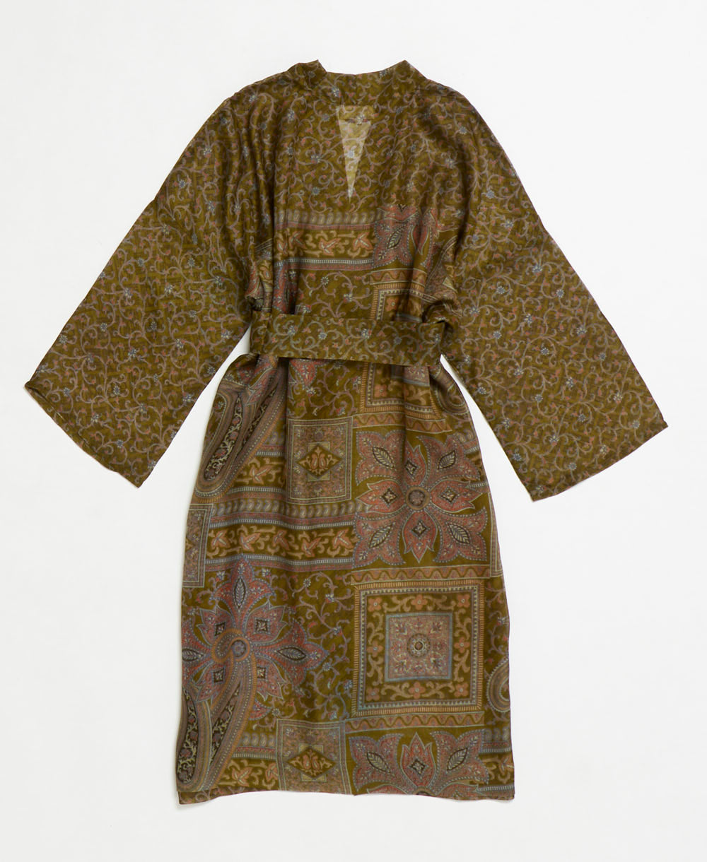 Artisan-made one-of-a-kind vintage silk robe