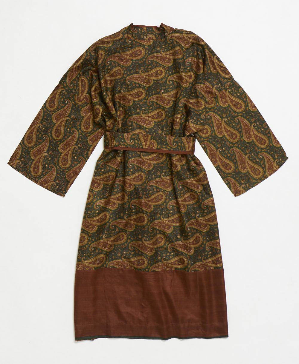 Artisan-made one-of-a-kind vintage silk robe