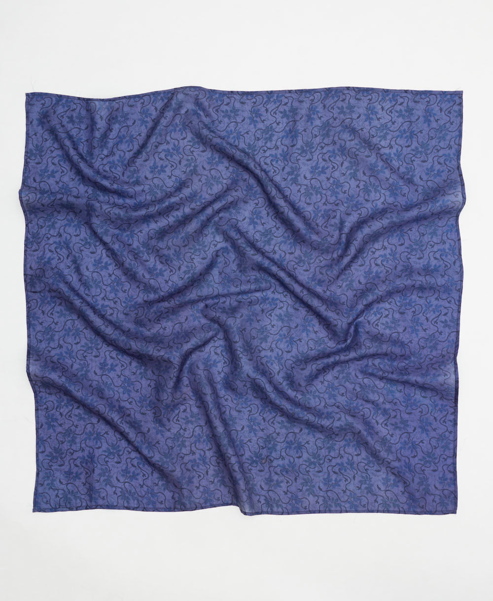 vintage silk square scarf handmade from upcycled saris in India by women artisans
