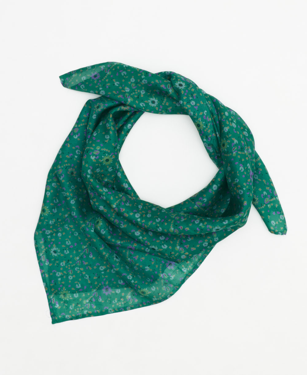 vintage silk square scarf created using sustainably sourced saris