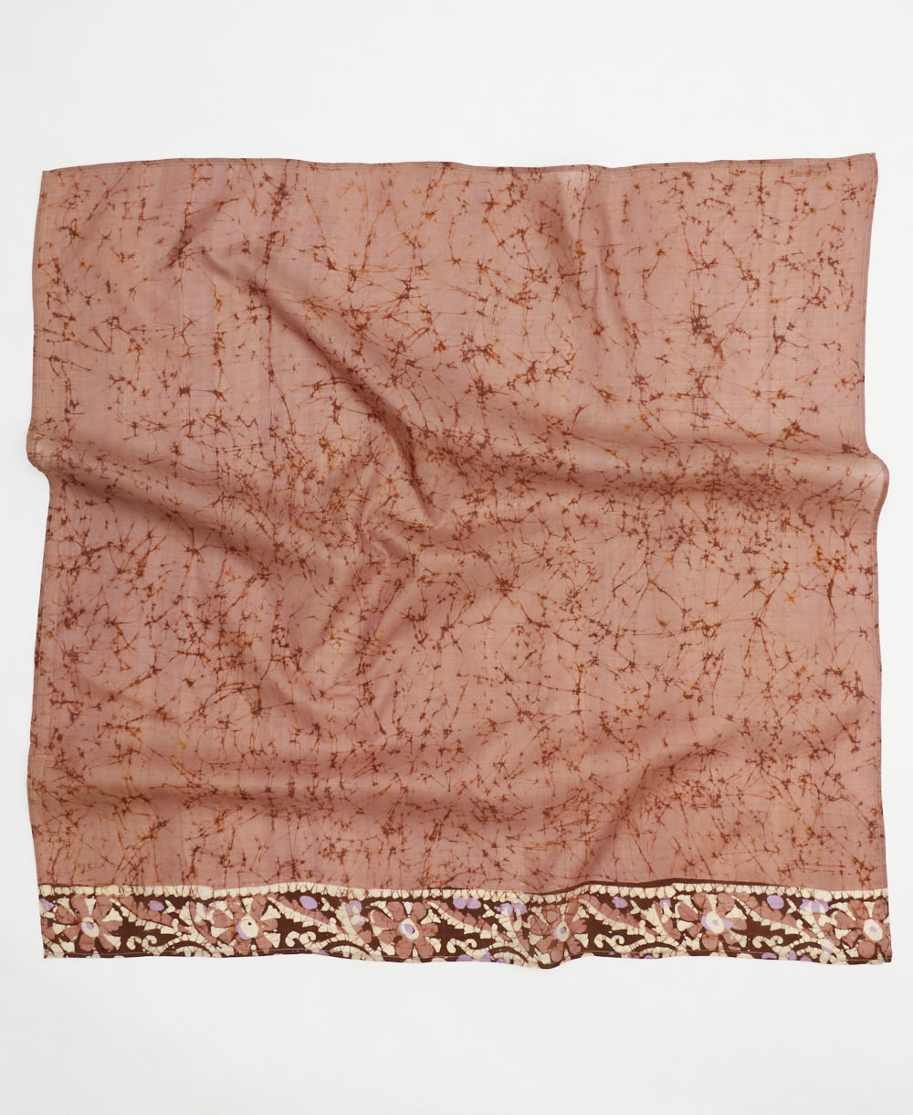 vintage silk square scarf handmade from upcycled saris in India by women artisans