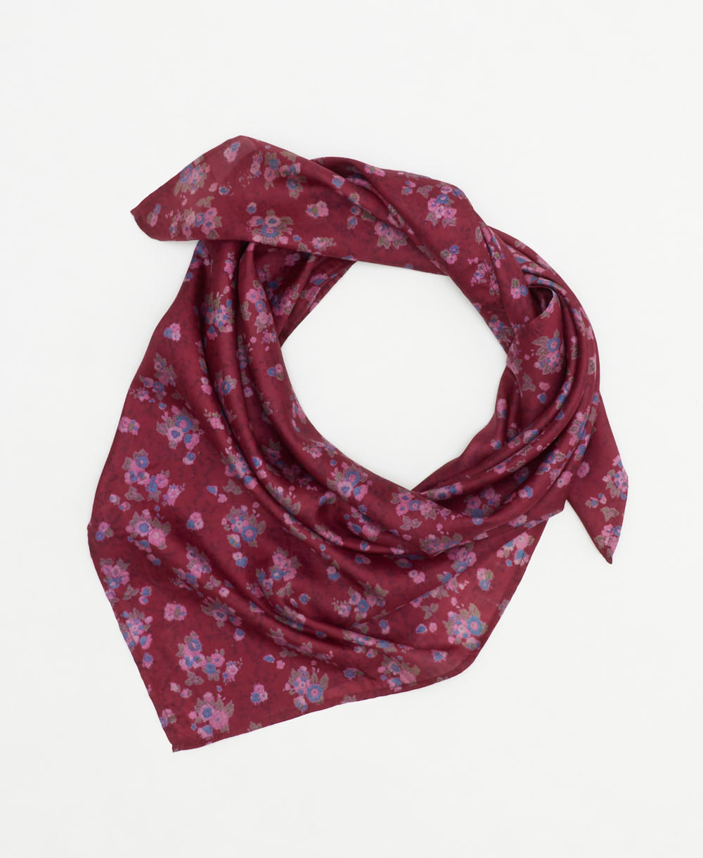 vintage silk square scarf created using sustainably sourced saris