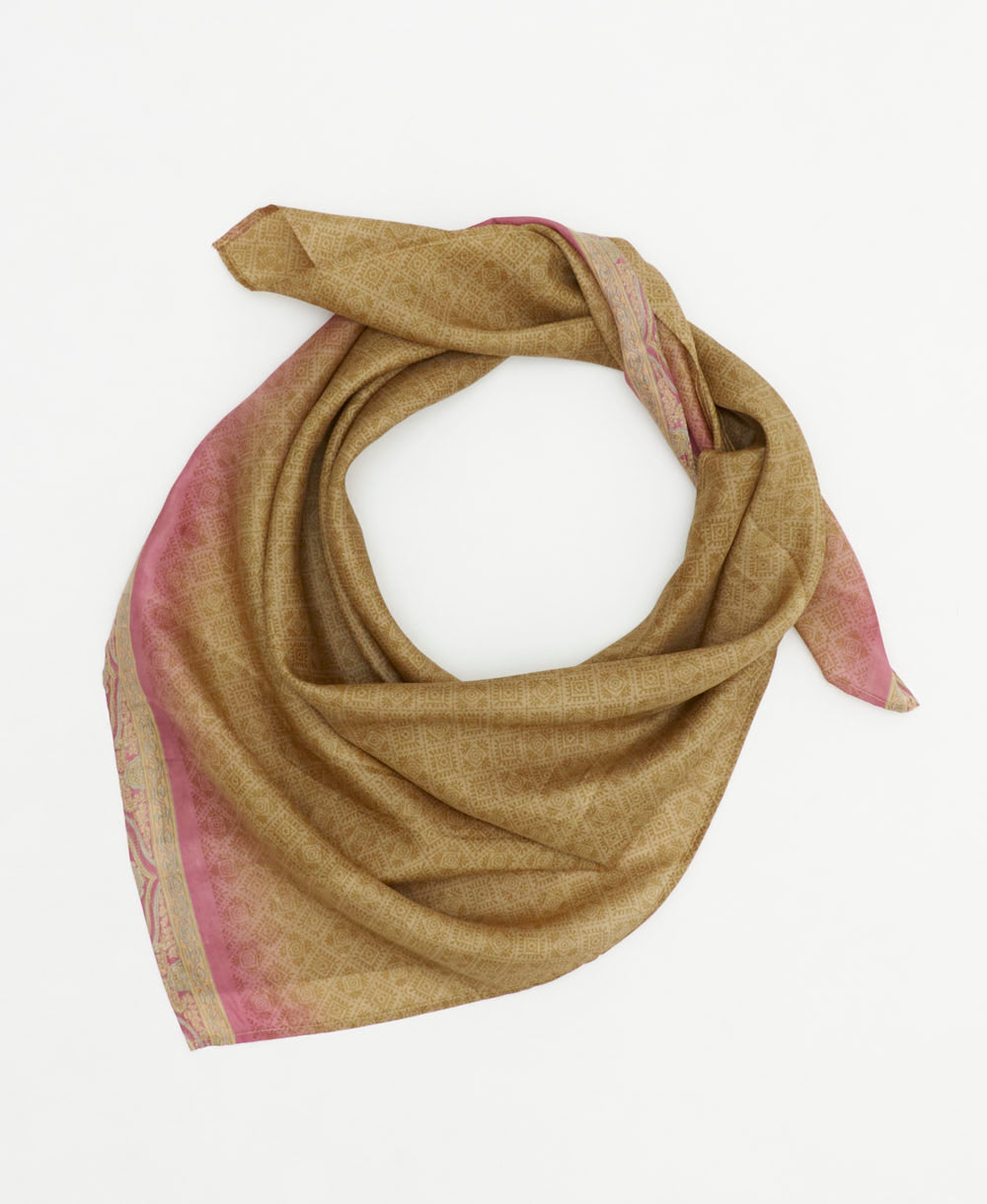 vintage silk square scarf created using sustainably sourced saris