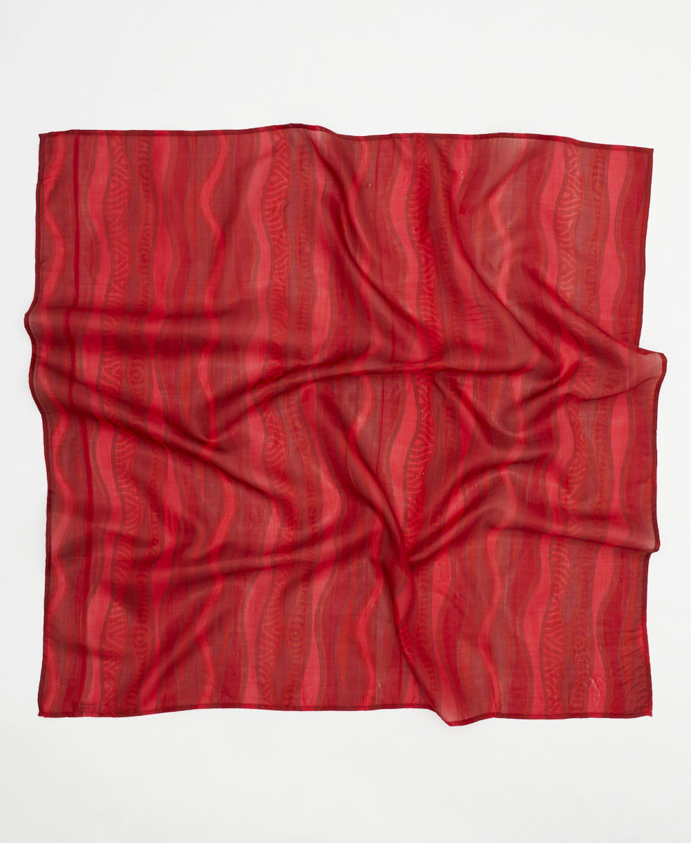 vintage silk square scarf handmade from upcycled saris in India by women artisans