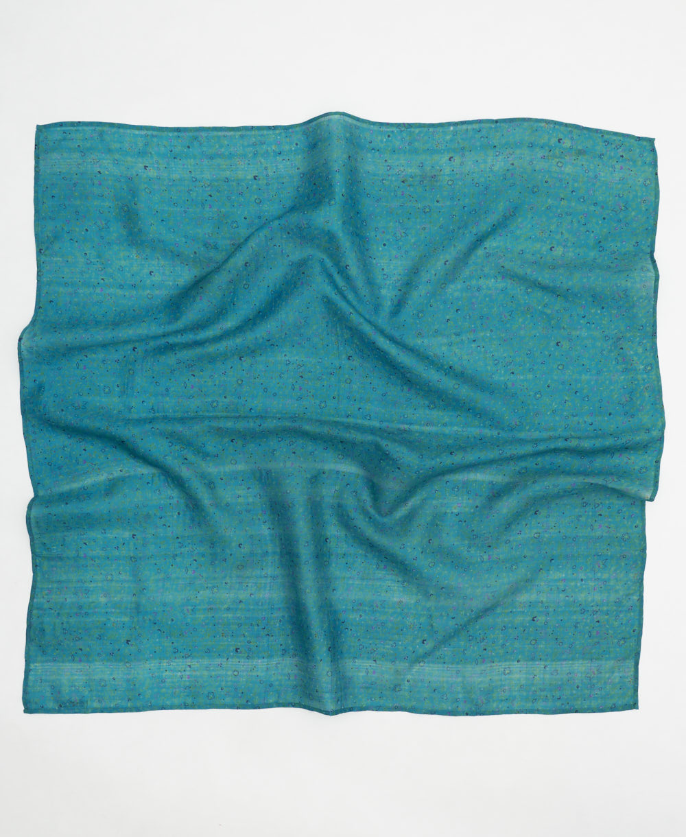 vintage silk square scarf handmade from upcycled saris in India by women artisans