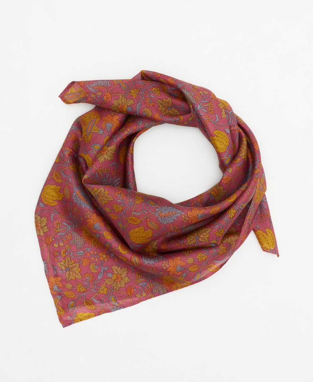 vintage silk square scarf created using sustainably sourced saris