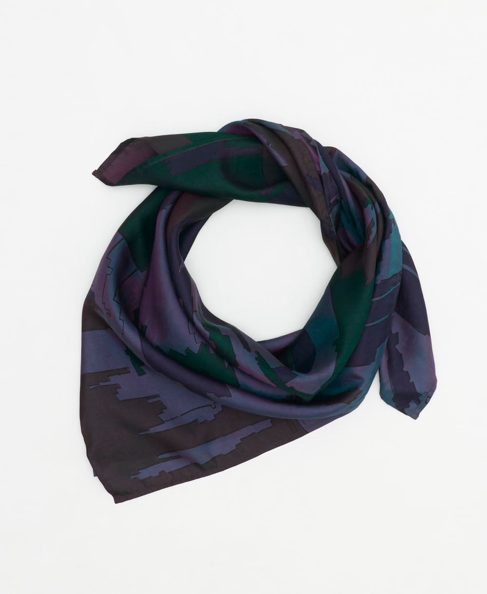 vintage silk square scarf created using sustainably sourced saris