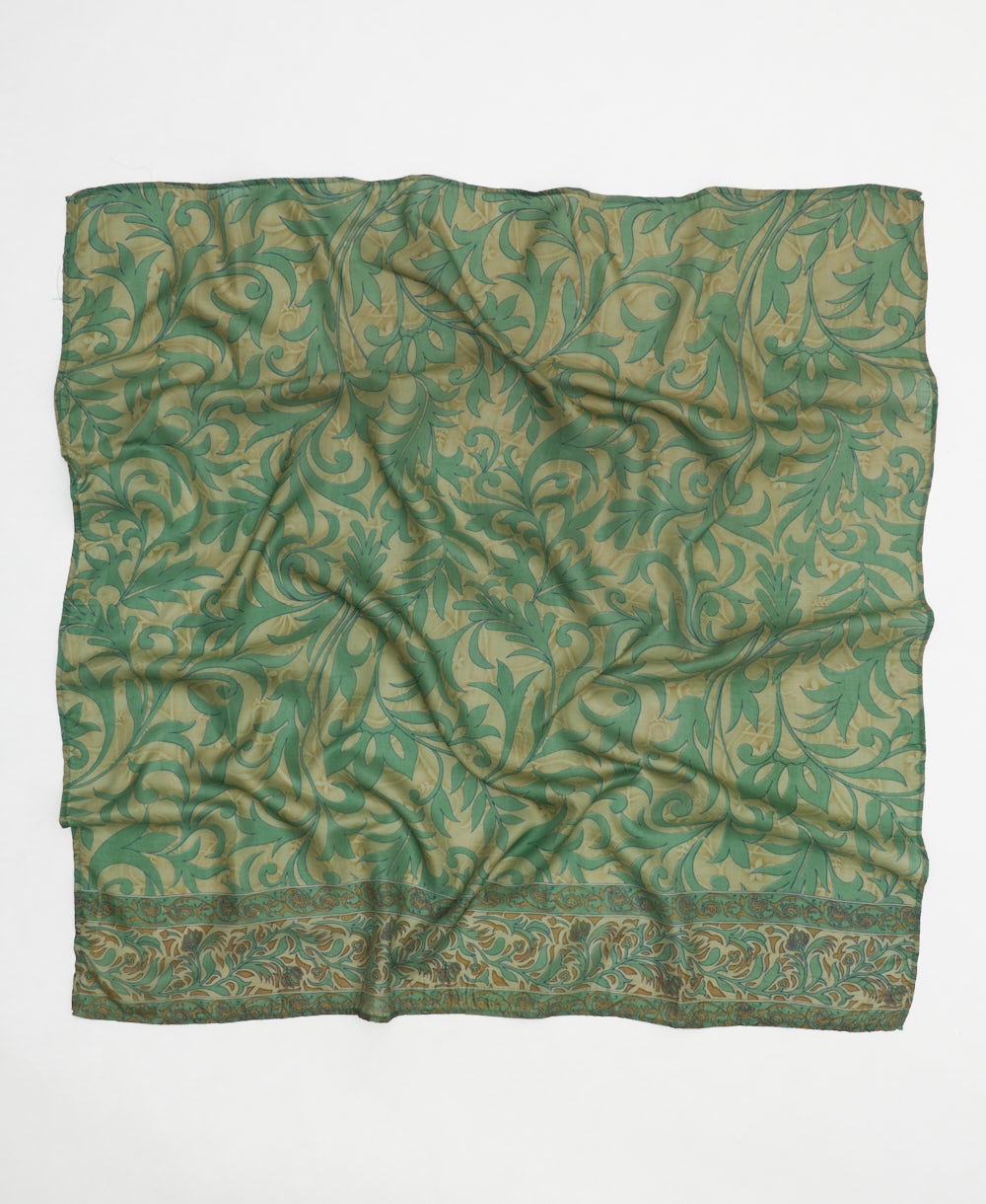 vintage silk square scarf handmade from upcycled saris in India by women artisans