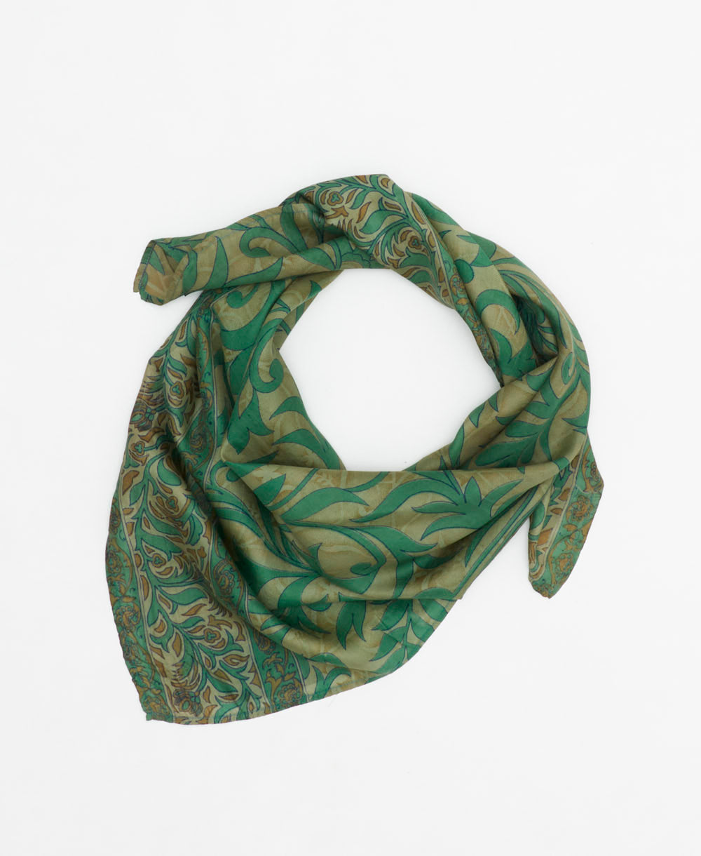 vintage silk square scarf created using sustainably sourced saris