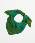 eco-friendly and unique silk square scarf in a one-of-a-kind pattern handcrafted by women artisans in India