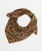 eco-friendly and unique silk square scarf in a one-of-a-kind pattern handcrafted by women artisans in India