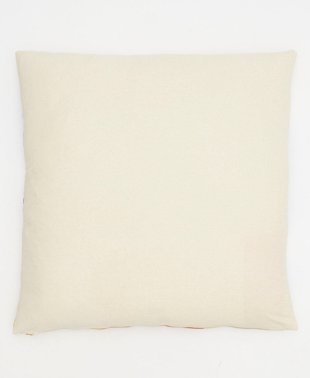 back of woven euro sham in solid natural white
