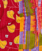 handmade vintage kantha quilt throw featuring white stitching 