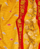 handmade yellow and red kantha quilt throw 