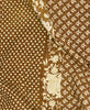 brown floral handmade kantha throw quilt 