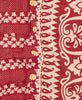 Contrasting cream and red floral and paisley prints make this a unique one-of-a-kind throw quilt 