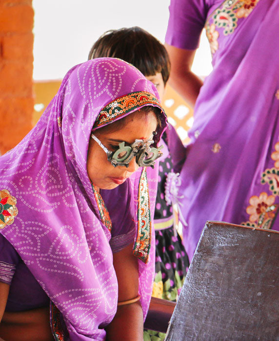 Anchal Project artisan receiving an donated eye exam