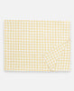handmade block printed mustard yellow grid tablecloth