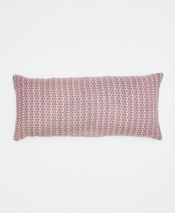 triangle print sustainably made pillow using repurposed cotton saris 