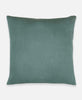spruce green organic cotton throw pillow handmade by artisans in Ajmer, India
