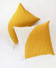 mustard yellow geometric throw pillow with down feather insert