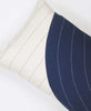 organic cotton navy curve lumbar pillow with removable down feather insert