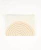 Handmade pouch clutch with tonal concentric appliqué on back