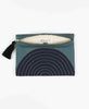 contemporary zippered clutch with canvas lining with hand embroidery