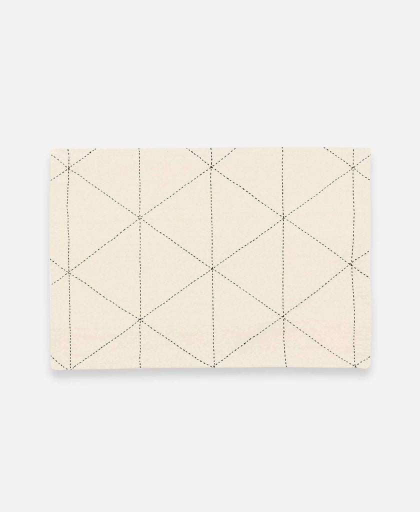 ivory placemat set with graph design made from organic cotton 