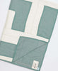 spruce green modern geometric kantha quilt made from organic cotton by Anchal Project