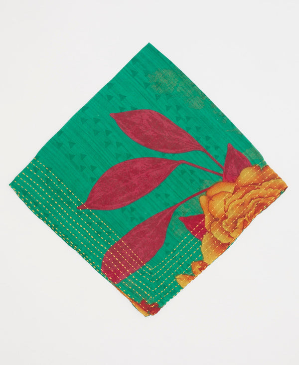 Colorful ecofriendly vintage cotton bandana  created using upcycled vintage saris 