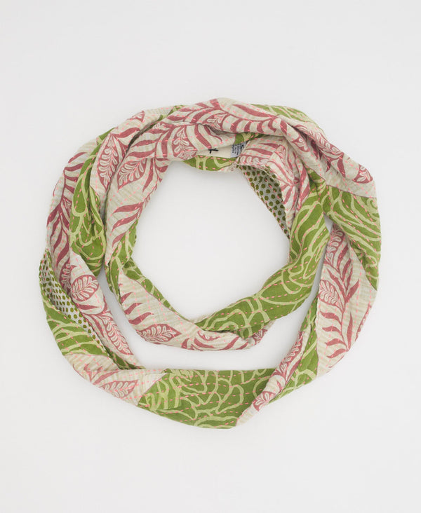 red, green, and cream traditional cotton infinity scarf