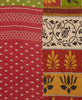 red paisley Kantha quilt throw made of recycled vintage saris