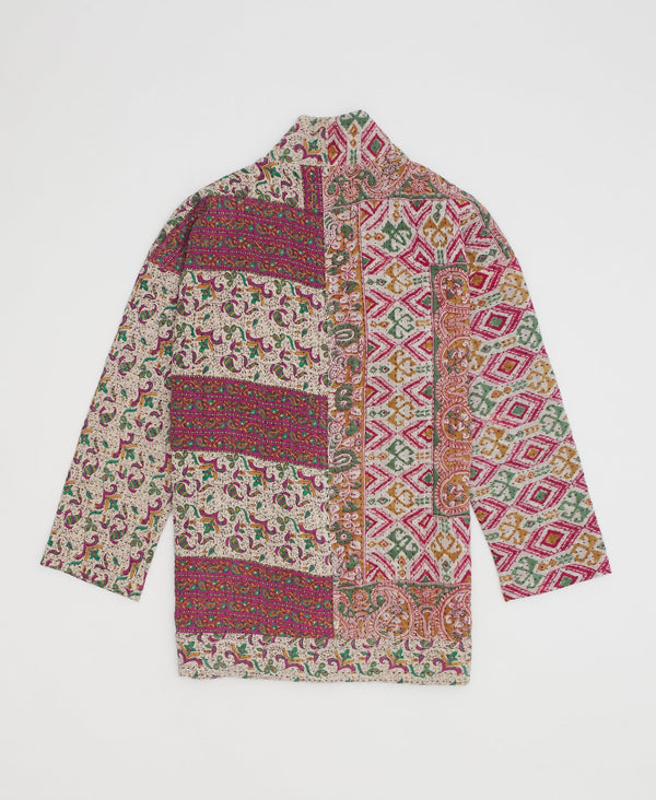 Kantha Open Front Quilted Jacket - No. 230712 - Large