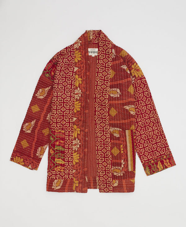Kantha Open Front Quilted Jacket - No. 230714 - Large