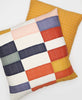 organic cotton modern geometric throw pillows in colorful checkered pattern by Anchal