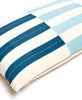 offset blue striped throw pillow handmade in India by all woman team of artisans