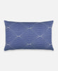 slate lumbar throw pillow with detailed geometric white stitching