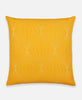 Anchal mustard yellow throw pillow hand-stitched by artisans in India