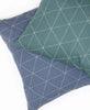 cool colored throw pillows featuring graph geometric stitch pattern