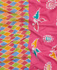 artisan made pink small kantha quilt throw 