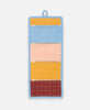 Peach, blue, yellow, and red travel organizer